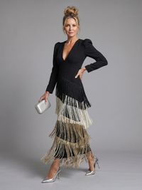 GENEVIEVE | Fringe Midi Dress