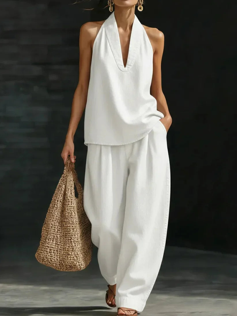 Martina | Long Fluid Suit V-Neck