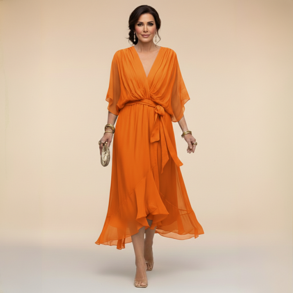 Sarah | Chiffon Dress V-Neck