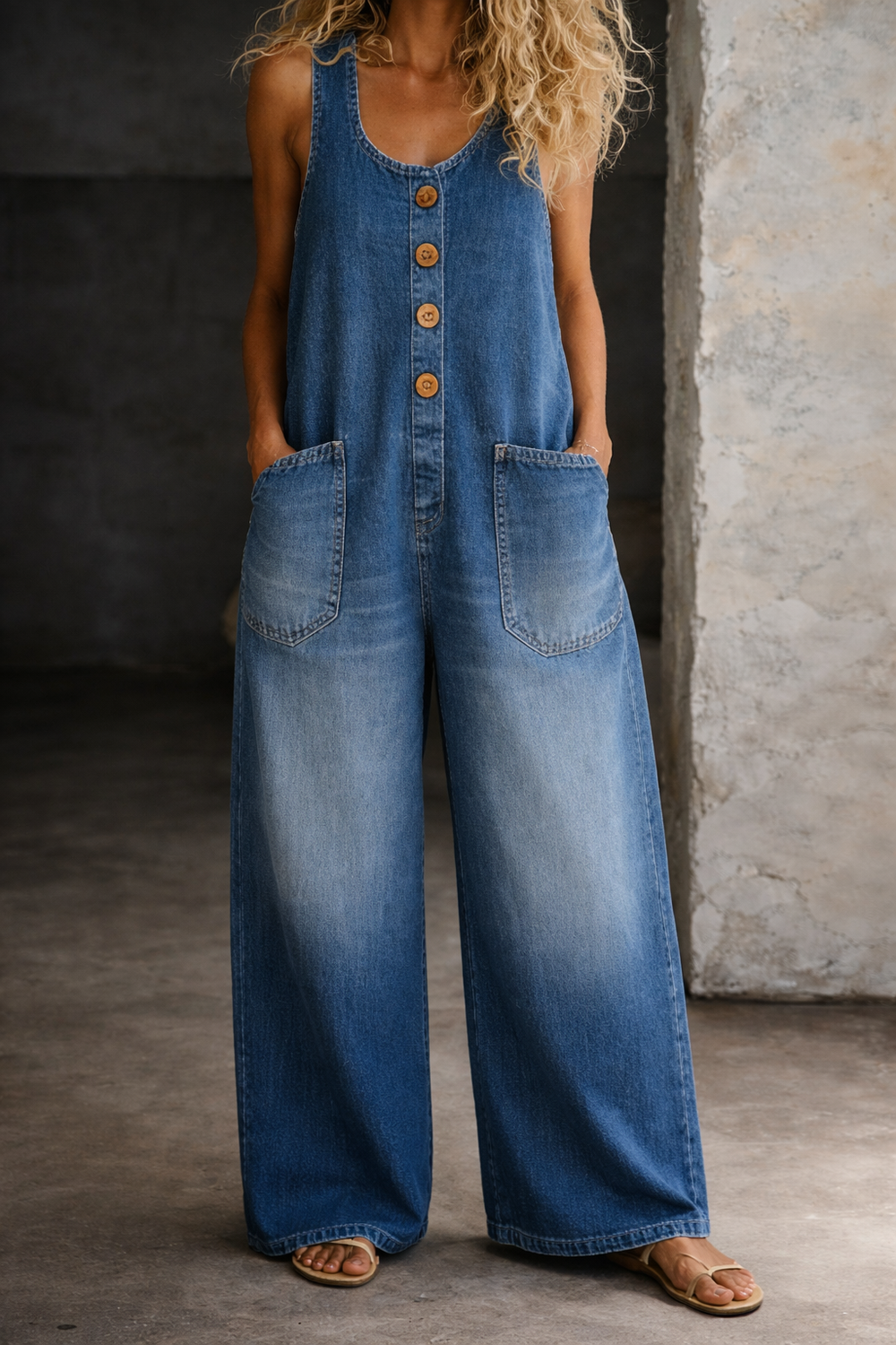Saylor | Retro Distressed Denim Overalls