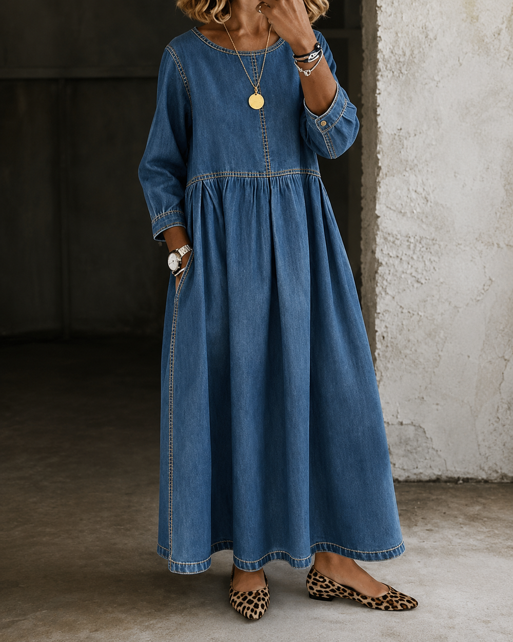 Liv | Denim Long Sleeve Dress