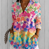Valeria | Vibrant Artistic Button-Up Blouse