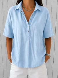 Ava | Blouse with Collar and Button