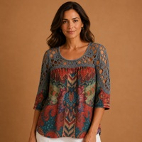 ANNA | Bohemian Ethnic Print Blouse