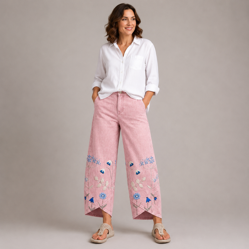 ELODIE | Boho Floral Print Trousers