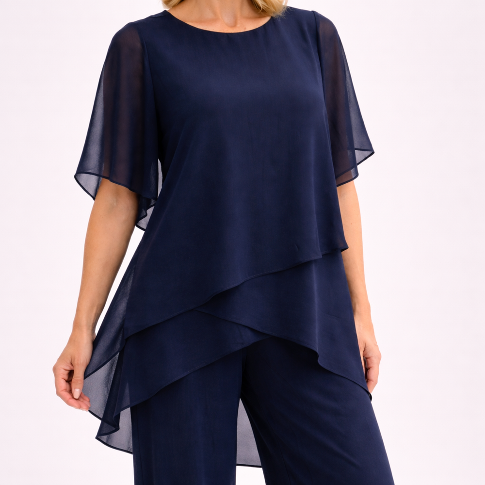 LINDA | Co-ord Set with Draped Palazzo Pants