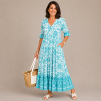 KEISHA | Graceful V-Neck Floral Dress