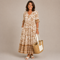 KEISHA | Graceful V-Neck Floral Dress