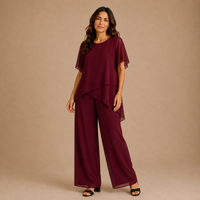 LINDA | Co-ord Set with Draped Palazzo Pants