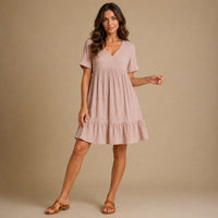 JANA | V-Neck Ribbed Layered Mini Dress