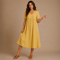 MARGOT | 3/4 Sleeve A Line Maxi Dress