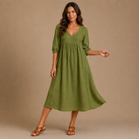 MARGOT | 3/4 Sleeve A Line Maxi Dress