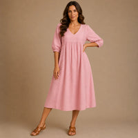MARGOT | 3/4 Sleeve A Line Maxi Dress
