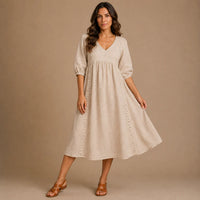 MARGOT | 3/4 Sleeve A Line Maxi Dress