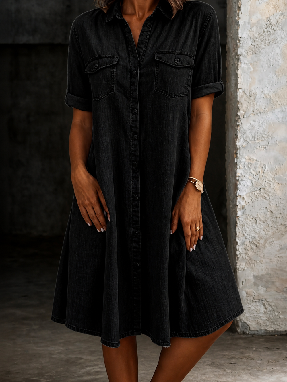 Patricia | Relaxed Denim Midi Dress