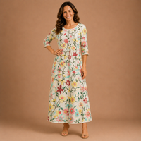 ESMERALDA | Embroidered Floral Midi Dress