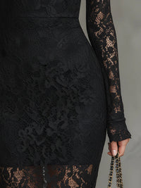 Julia | Long Black Lace Dress