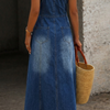 Savannah | Retro-Inspired Denim Maxi Dress