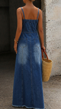 Savannah | Retro-Inspired Denim Maxi Dress