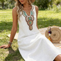 Nerea | Bohemian Maxi Dress with V-Neck