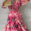 ZOEY | Lively Floral Wrap Dress with Flattering Tiered Silhouette