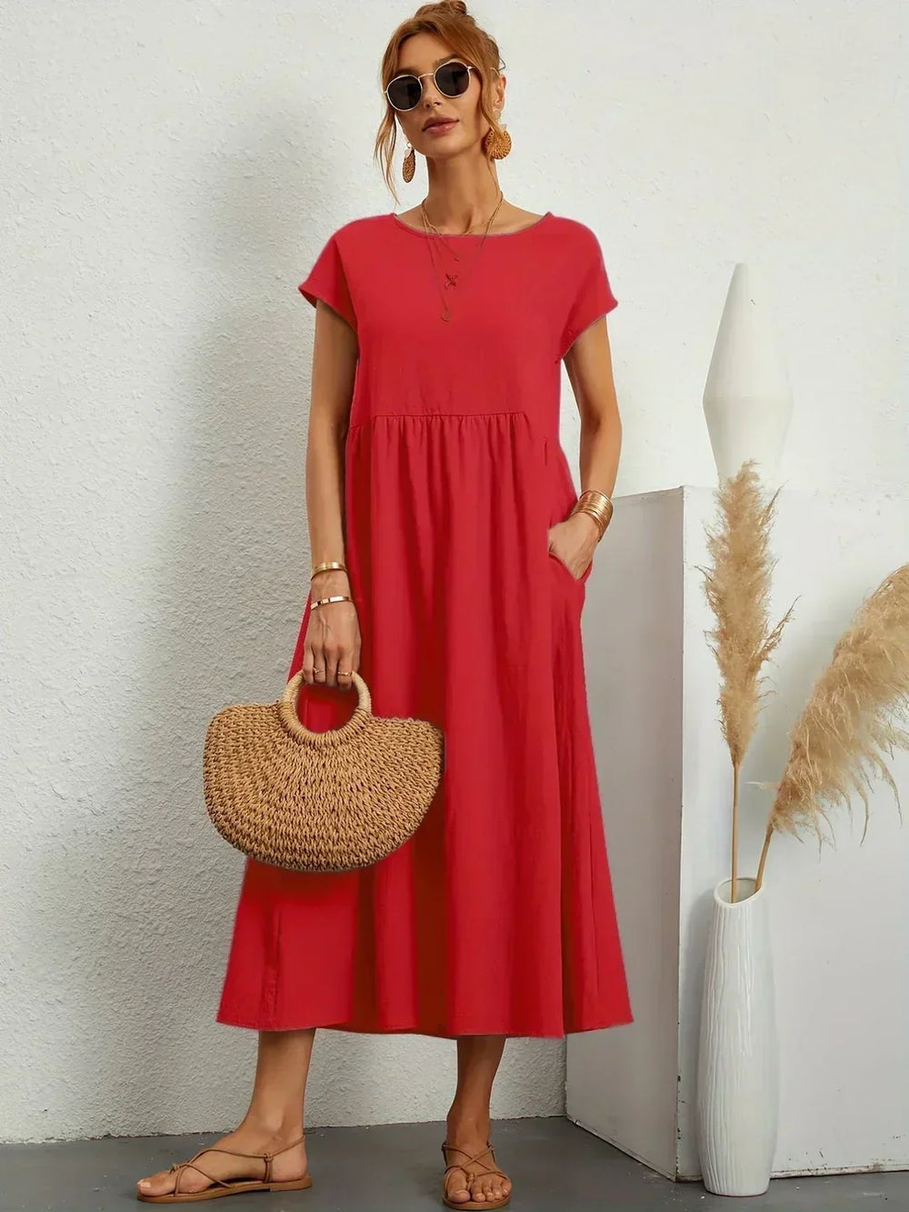 HEIKE | FLOWING MIDI DRESS OF TIMELESS ELEGANCE