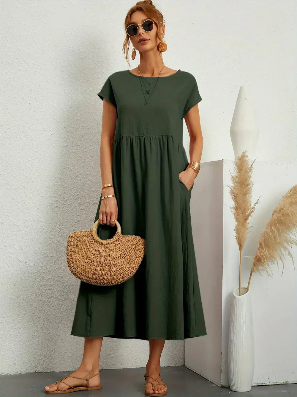 HEIKE | FLOWING MIDI DRESS OF TIMELESS ELEGANCE
