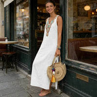 Nerea | Bohemian Maxi Dress with V-Neck