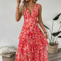 Maya | Long Floral Dress with Ruffles