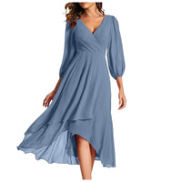 VITTORIA | Elegant dress with asymmetrical hem and flowing sleeves. Refined look for any occasion