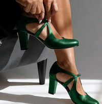 CAMILLE  | Elegant Genuine Leather Comfort Heels