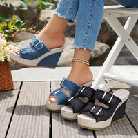 Atelier | Wedge Sandals with Frayed Edges