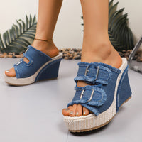 Atelier | Wedge Sandals with Frayed Edges