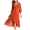 VITTORIA | Elegant dress with asymmetrical hem and flowing sleeves. Refined look for any occasion