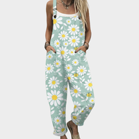 Comfortable Printed Overalls