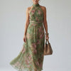 MIRELLE | Gathered Halter Midi Dress