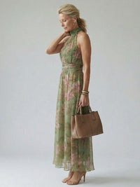 MIRELLE | Gathered Halter Midi Dress