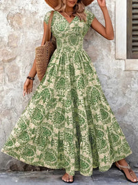 Lorena | Baroque maxi dress with V-neck