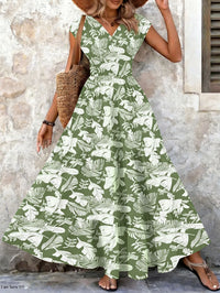 Lorena | Baroque maxi dress with V-neck
