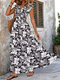Lorena | Baroque maxi dress with V-neck