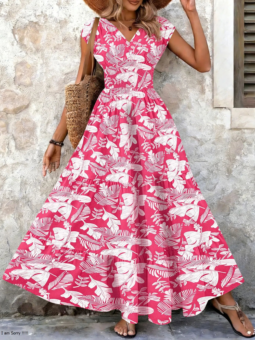 Lorena | Baroque maxi dress with V-neck