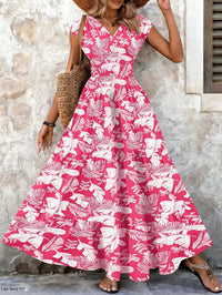Lorena | Baroque maxi dress with V-neck