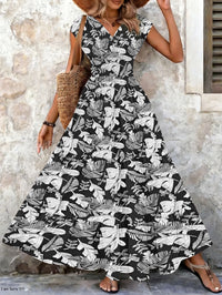 Lorena | Baroque maxi dress with V-neck