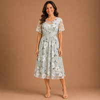 SERAPHINA | Floral Mesh Midi Dress