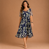 SERAPHINA | Floral Mesh Midi Dress