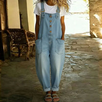 Carmen - Soft Cotton Denim Vintage Overalls with Adjustable Straps