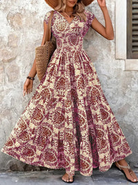 Lorena | Baroque maxi dress with V-neck