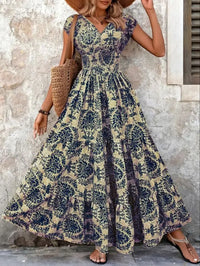 Lorena | Baroque maxi dress with V-neck