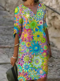 Nira | Vibrant Floral Midi Dress