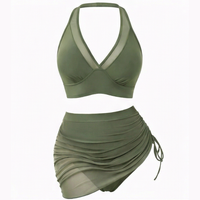 Marella™ – High-Waisted Mesh Bikini Set with Ruffled Skirt